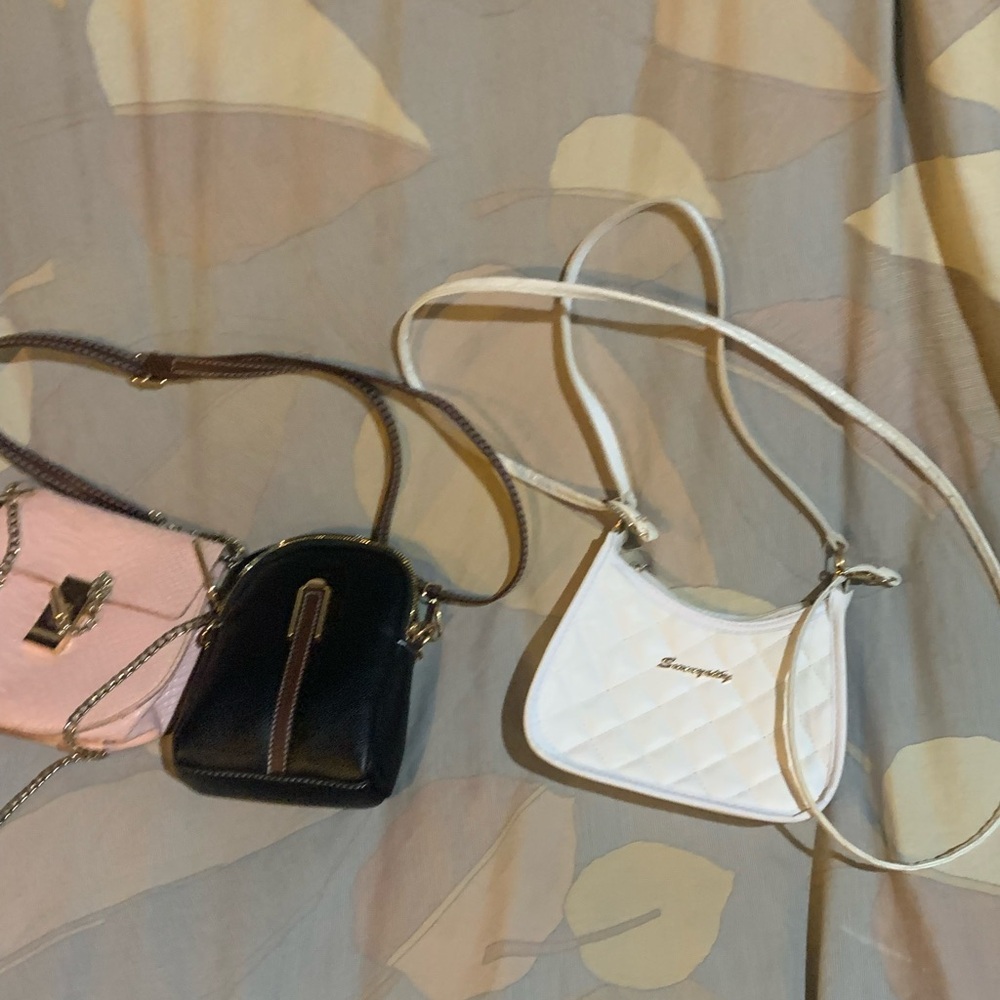 Three small cross over bags